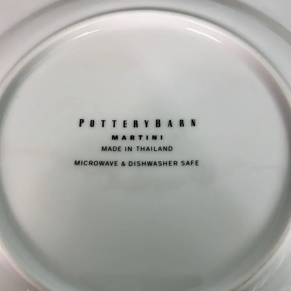 Pottery Barn Martini Cocktail Drink Plates - Dessert / Appetizer, Set of 4